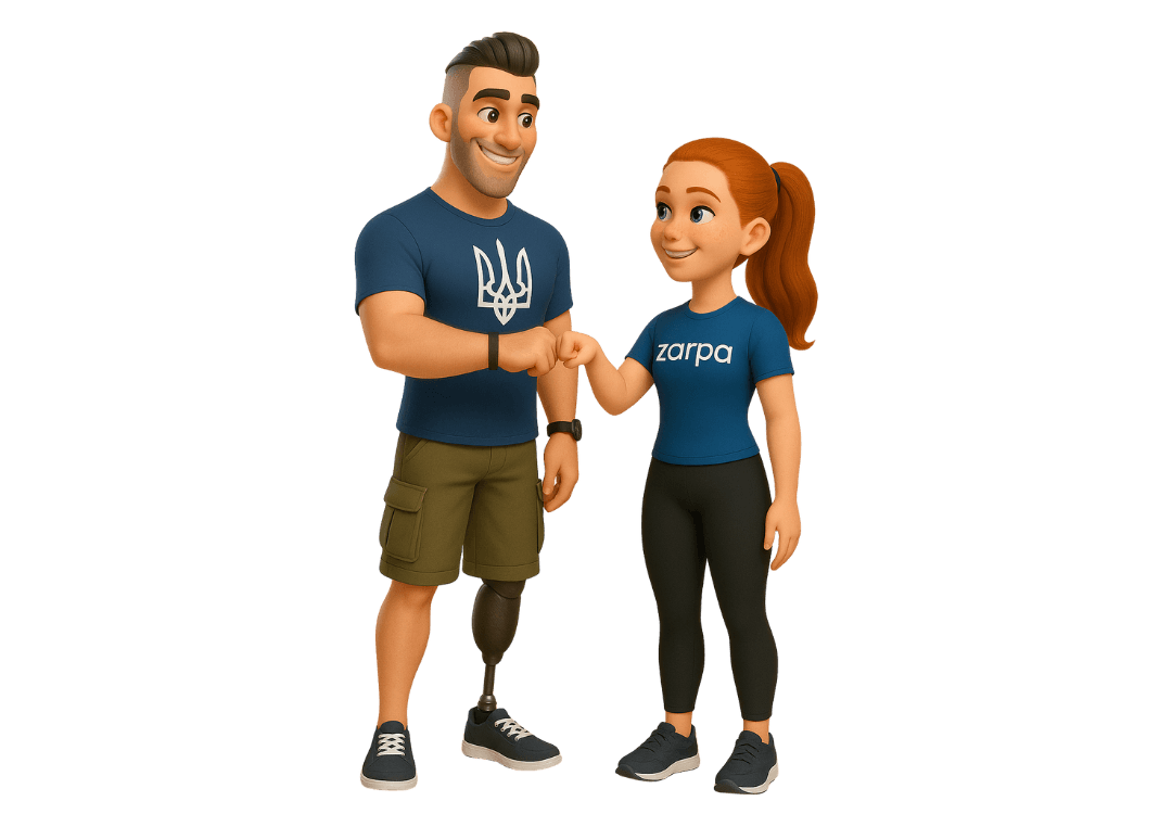 Ветеран з фізичним терапевтом